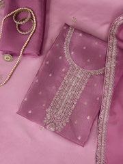 Embroidered Unstitched Kurta & Trouser With Dupatta