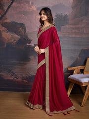 Ethnic Motifs Embroidered Sequinned Saree