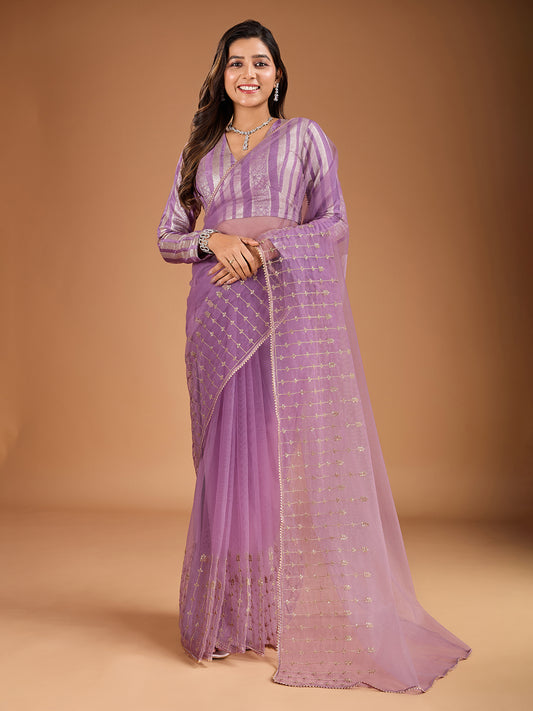 Embroidered Saree with Blouse