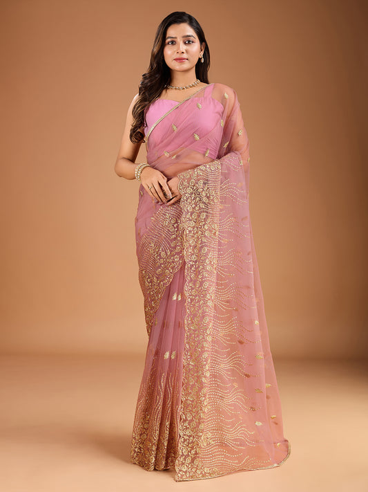 Embroidered Saree with Blouse