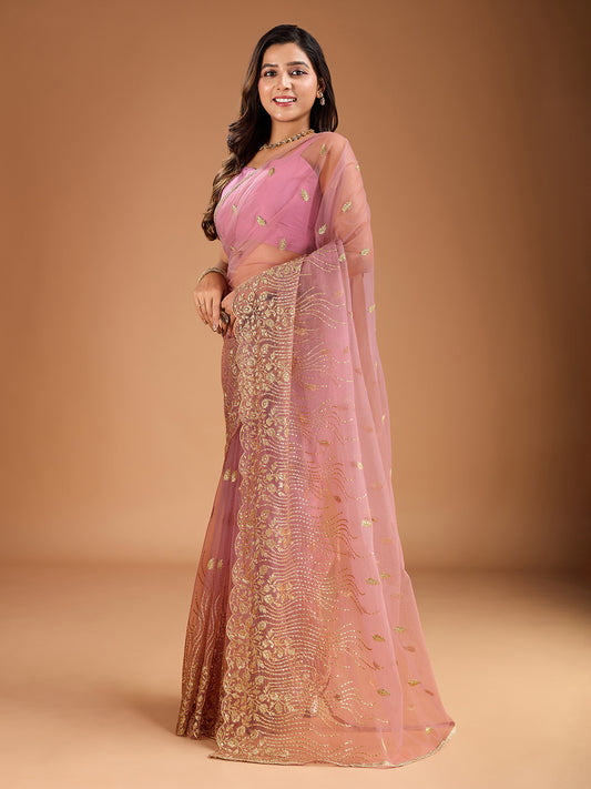 Embroidered Saree with Blouse