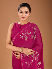 Sequinned Embroidered Saree with Blouse Piece