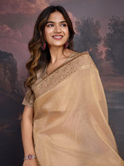 Sequinned Embroidered Saree With Blouse Piece