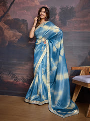 Tie and Dye Embroidered Saree with Blouse Piece