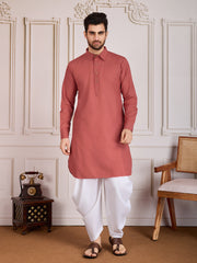 Woven Design Straight Kurta With Dhoti Pant