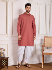 Woven Design Straight Kurta With Dhoti Pant