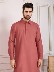 Woven Design Straight Kurta With Dhoti Pant