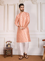 Geometric Digital Printed & Sequined Straight Kurta Set