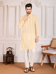 Striped Jacquard Straight Kurta Set