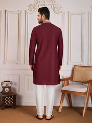 Mandarin Collar Straight Kurta & Trouser Set