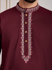 Mandarin Collar Straight Kurta & Trouser Set