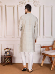 Woven Design Straight Kurta & Trousers