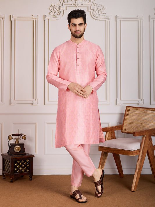 Embroidered Straight Kurta & Trousers