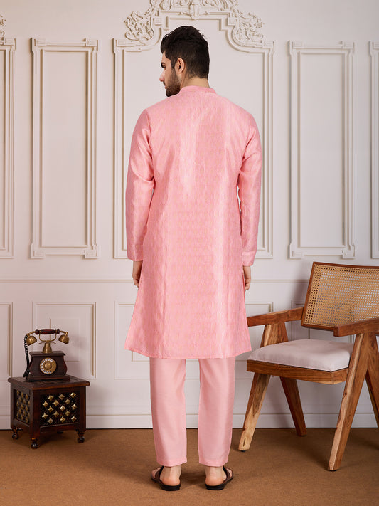 Embroidered Straight Kurta & Trousers