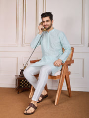 Sequinned Embroidered Kurta With Trousers