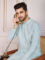 Sequinned Embroidered Kurta With Trousers