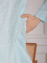 Sequinned Embroidered Kurta With Trousers