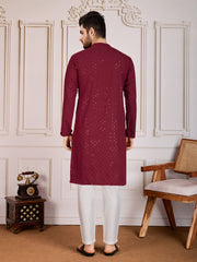 Ethnic Chikankari Embroidered Straight Kurta Set