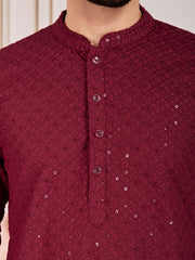 Ethnic Chikankari Embroidered Straight Kurta Set