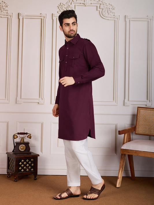 Collared Straight Kurta Set