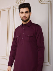 Collared Straight Kurta Set