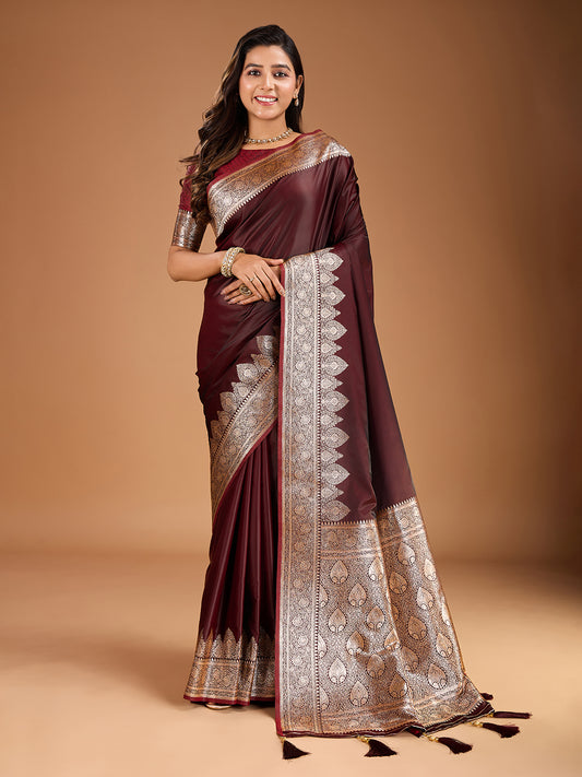 Woven Design Saree With Blouse