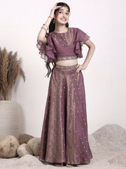 Girls Embroidered Sequinned Ready to Wear Lehenga & Blouse