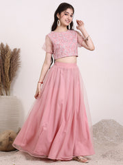 Girls Embroidered Thread Work Ready to Wear Lehenga & Blouse