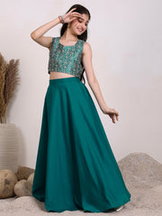 Girls Embroidered Ready to Wear Lehenga & Blouse