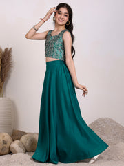 Girls Embroidered Ready to Wear Lehenga & Blouse