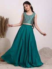 Girls Embroidered Ready to Wear Lehenga & Blouse