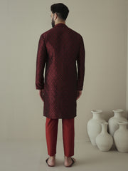 Men Ethnic Motifs Embroidered Regular Thread Work Kurta with Trousers