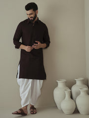 Men Embroidered Regular Thread Work Kurta with Dhoti Pants