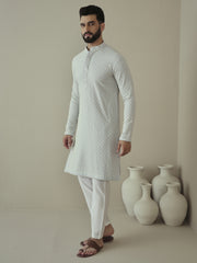 Men Ethnic Motifs Embroidered Regular Thread Work Kurta with Trousers