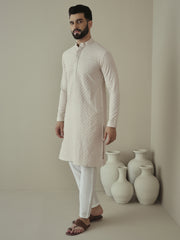 Men Ethnic Motifs Embroidered Regular Thread Work Kurta with Trousers