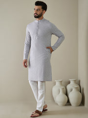 Men Ethnic Motifs Embroidered Regular Thread Work Kurta with Trousers