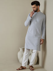 Men Ethnic Motifs Embroidered Regular Thread Work Kurta with Trousers