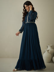 Embroidered Ruffle Ethnic Dress