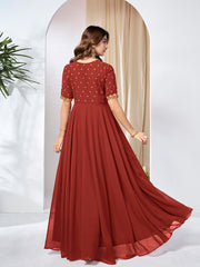 Women Sequined Embroidered Fit and Flare Ethnic Dress