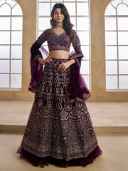 Embroidered Semi-Stitched Lehenga & Unstitched Blouse With Dupatta