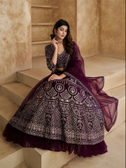 Embroidered Semi-Stitched Lehenga & Unstitched Blouse With Dupatta