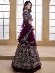 Embroidered Semi-Stitched Lehenga & Unstitched Blouse With Dupatta