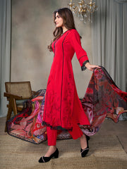 Women Floral Printed Regular Kurta with Trousers & With Dupatta