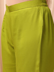 Green Women Regular Kurta with Trousers