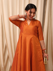 Rust Women Anarkali Kurta