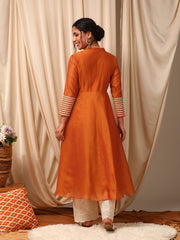 Rust Women Anarkali Kurta