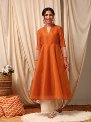 Rust Women Anarkali Kurta