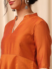 Rust Women Anarkali Kurta