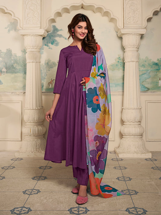 Women Regular Kurta with Trousers & With Dupatta