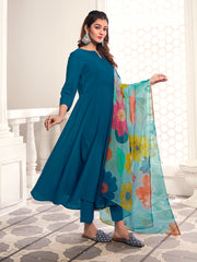 Women Regular Kurta with Trousers & With Dupatta